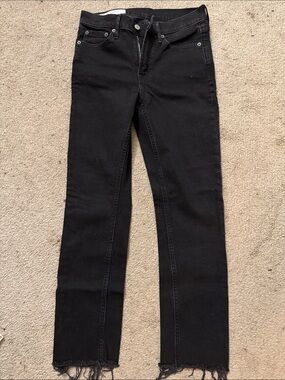 GAP Women's Black Skinny Jeans with Frayed hem
